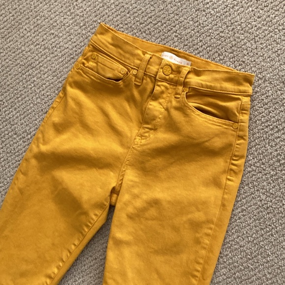 Tory Burch High Rise Skinny Jeans Pants Marigold Yellow Size 26 Stretch Like New - Picture 3 of 12